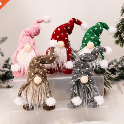 Plush Knitted Christmas Decorations Faceless Gnome Santa Dol