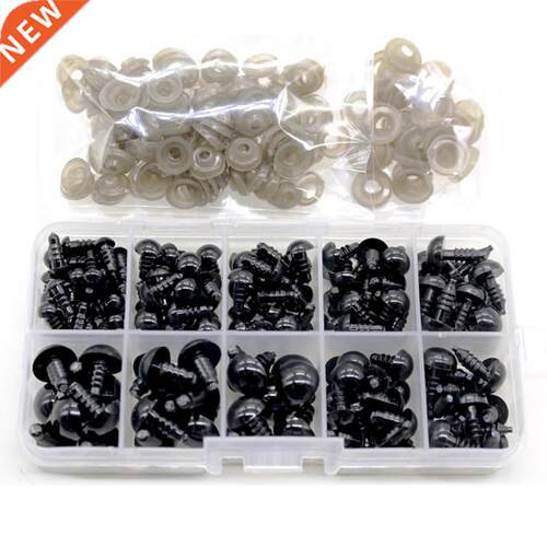 100pcs 10mm Eyeball Doll Accessories Black Plastic Plush Saf