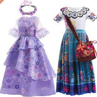 Encanto Mirabel Madrigal Dress Kids Cosplay Costume Teens Gi