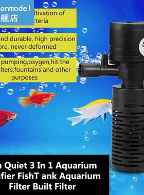 3/5W 3 in 1 Portable Aquarium Internal Filter Multi-Function