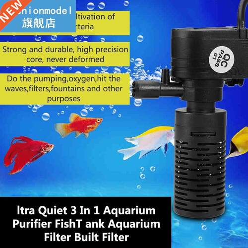 3/5W 3 in 1 Portable Aquarium Internal Filter Multi-Function