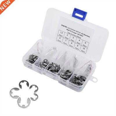 120Pcs 304 E-Clip Retaining Snap Ring Circlip Kit 1.5mm-10mm