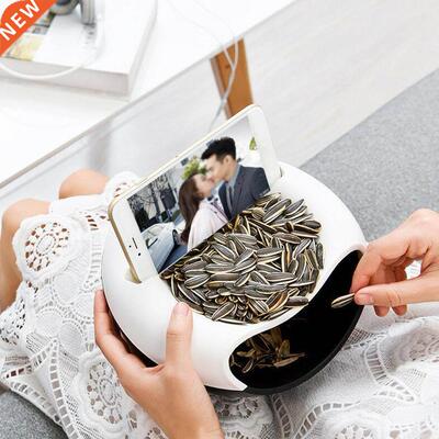 Household Colors Lazy Snack Bowl Plastic Double-Layer Phone