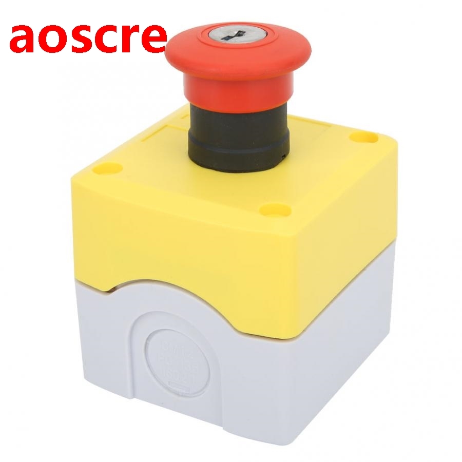 Red Mushroom Cap Emergency Stop Button Switch 98mm Press to