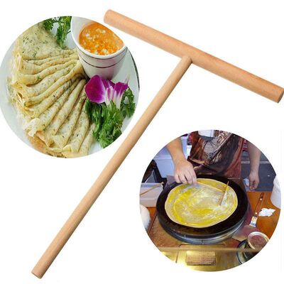 Practial T Shape Crepe Maker Pancake Batter Wooden Spreader
