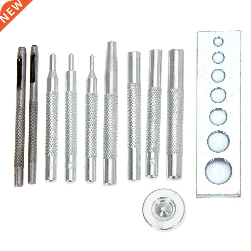 11 Set Craft Tool Die Punch Snap Rivet Setter Base Kit  L
