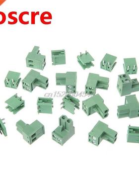 10 Sets 2/3/4/5/6/7/8P Right Angle Terminal Block 300V 10A 5
