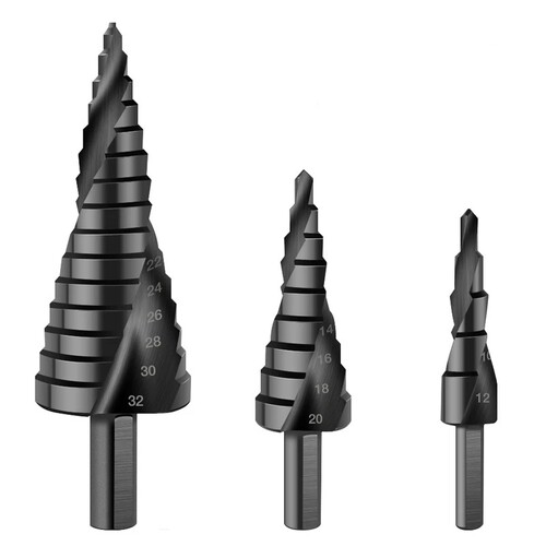 4-12/20/32mm 6-30mm HSS Cobalt Step Cone Drill Bits Set Nitr