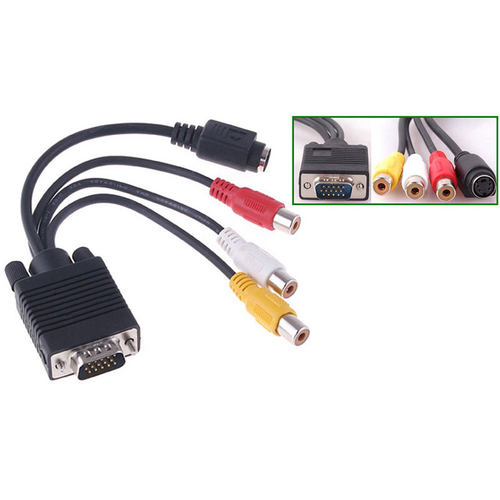 VGA to S-Video 3 RCA AV Adapter Converter Cable PC TV