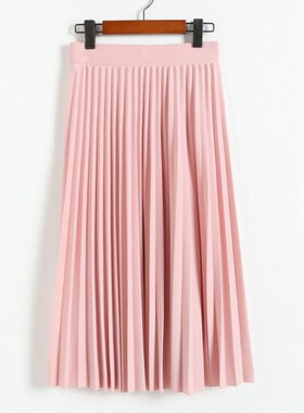 Spring and Autumn New Fashion Women's High Waist Pleated Sol