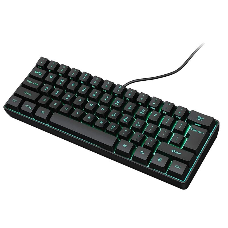 Gaming Keyboard, 61 Keys Multi Color RGB Illuminated LED Bac