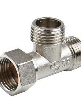 G1/2 3 Way T-Adapter Copper Bathroom Shower Faucet Water Sp