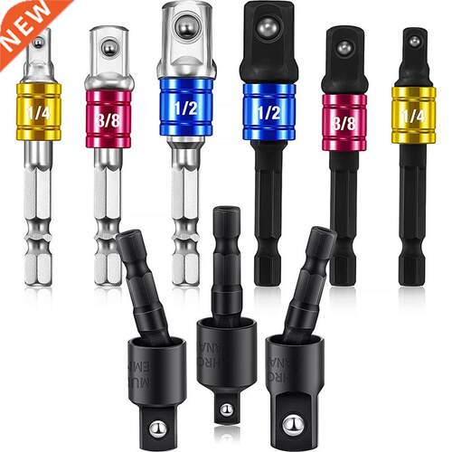 9 Pieces Drill Bit Sockets Adapter Extension Set Including 6