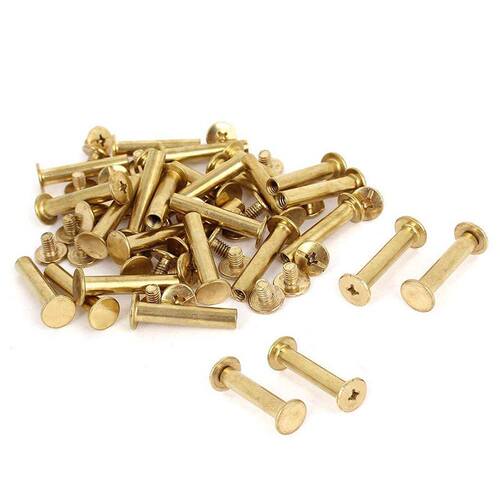 Phillips Screws, 30 Sets 5Mm X 25Mm Copper Plated Chicago Bi