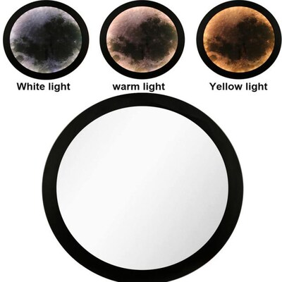 25cm LED Moon Bathroom Mirror Vanity Round Wall Decorative B
