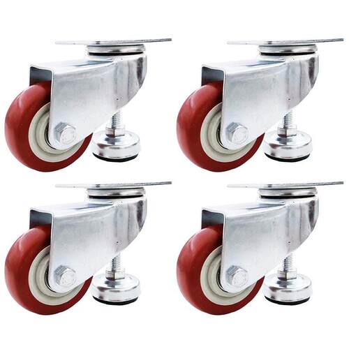 Heavy Duty Casters 4-Pack Swivel Polyurethane Wheels Each wi