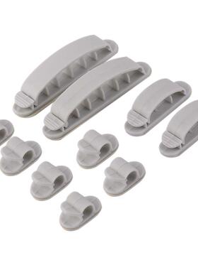 10 PCS Grey Plaic Wire Fixed Clip Self Adhesive Table Cabl