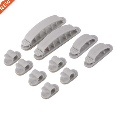 10 PCS Grey Plaic Wire Fixed Clip Self Adhesive Table Cabl