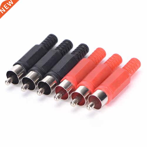 20 Pcs Black & Red Solder RCA Male Plug Audio Video Adap