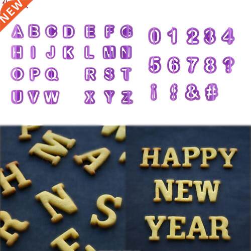 40 pcs DIY A-Z Letter 0-8 Numbers Cookie Molds Plastic Figu