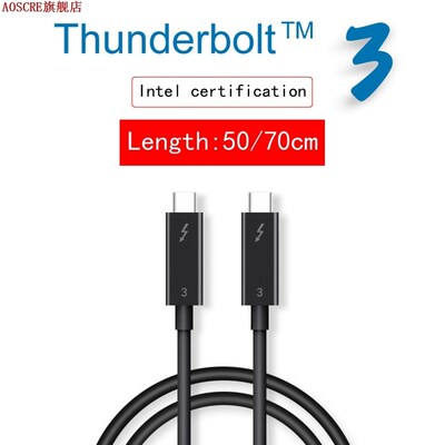 Thunderbolt 3 Cable 40Gbps 100W 5A/20V USB C Data Cable Supp