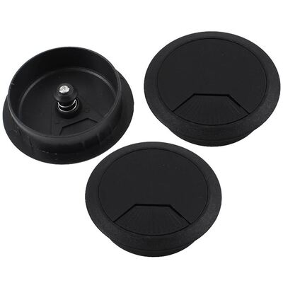 Desktop Computer PC Black Grommet Cable Hole Cover 5 Pcs
