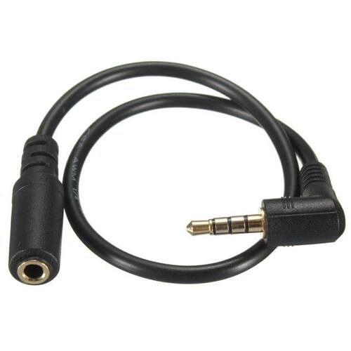 1pc 20cm 90 Degree Right Angled Audio Cable 3.5mm 4 Pole Mal