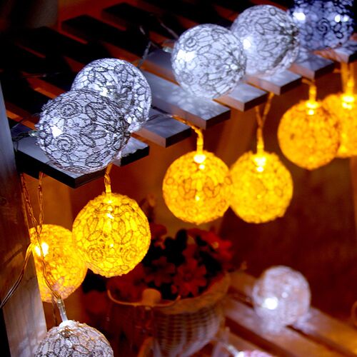 Led Light String Lace Cotton Ball 10 20Leds Holiday lights