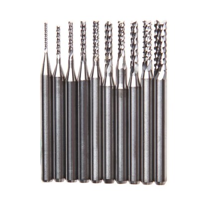 10Pcs/set 1/8'' 0.8-3.175mm PCB Twist Drill Bit Set Engravin
