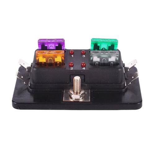 12V/24V/32V 4 Way Circuit ATC ATO Blade Fuse Box Holder Car