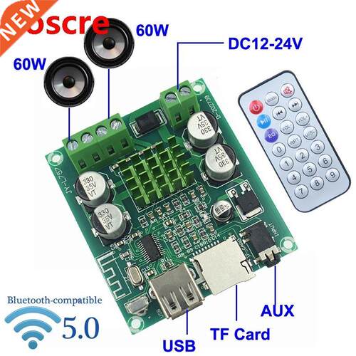 2*60W Digitl udio Power mp Bluetooth-comptible HiFi Ster