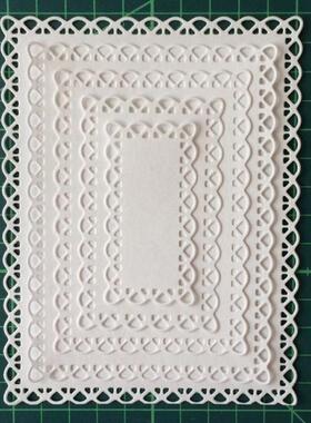 Laced Rectangle Frame Set ＆ Leaf Butterfly Metal Cutting Di