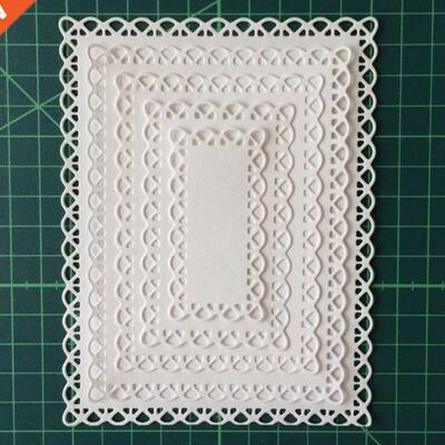 Laced Rectangle Frame Set ＆ Leaf Butterfly Metal Cutting Di