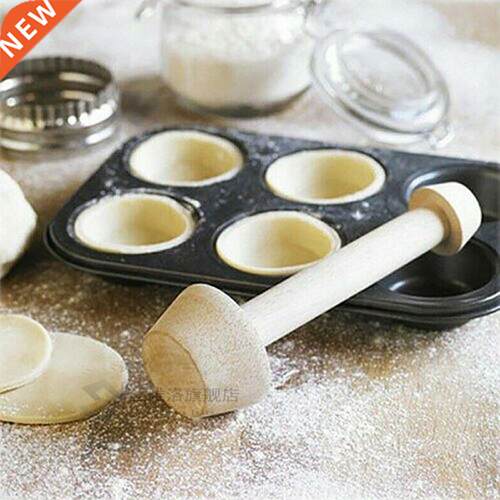 Wooden Tart Tamper Double Sided Wood Pastry Pie Pusher DIY