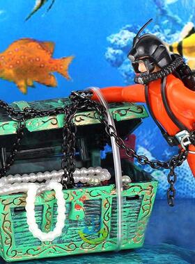 Resin asure Hunter Diver Fish Tank Decor Mini Submarine Orna