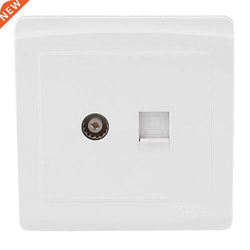 Plate Plug Computer Cale PAL TV Jack RJ45 JackScrew White