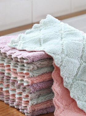 2Pcs Double Colors Rag Dish Cloth Water Absorption Thickenin