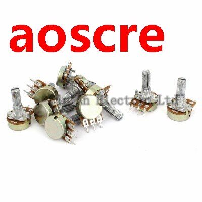 10pcs WH148 B5K Linear Potentiometer 15mm Shaft With Nuts An