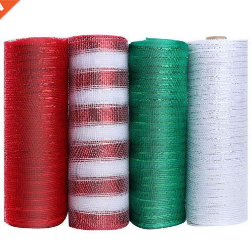 Deco Poly Mesh Ribbon Roll for Wreaths Making,10.2 Inches x