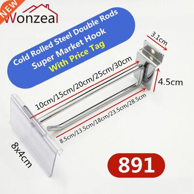 2pcs/Lot Dia.6mm Slatwall Hooks Pegboard Hooks Double Line D