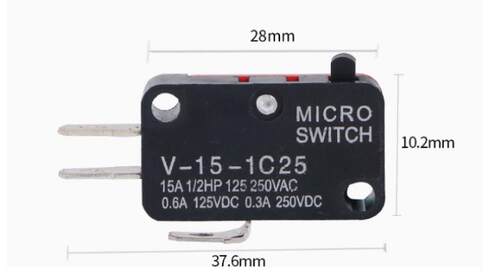 3脚自复模具V-156-1C25小型-微动行程限位开关带滚轮银触点TM1306