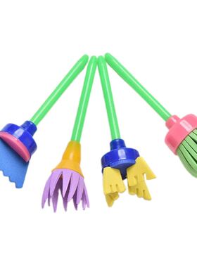 4Pcs Classic Reusable Sponge Brush Set Portable DIY Graffiti