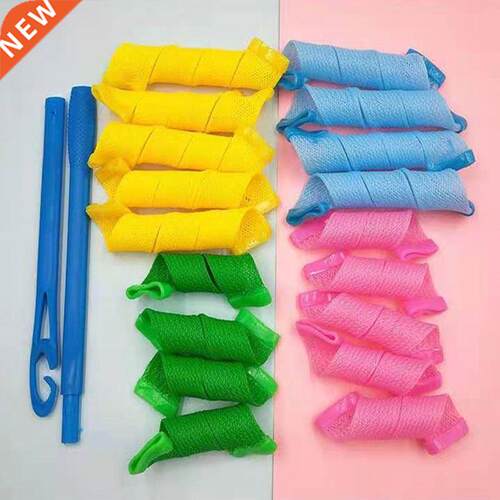 Hair Rollers Snail Shape Not Waveform 18Pcs 4 Sticks Spiral