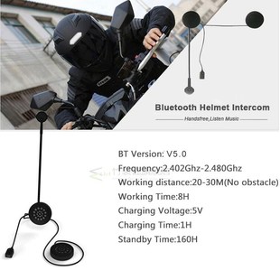 Motorcycle Helmet Headset Bluetooth 5.0 Handsfree Earphone A