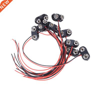 10pcs T Type 9V Snap Connector clip Lead Wires hol 15cm l