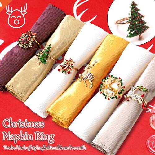 Chrimas ainless eel Napkin Ring Xmas Portable Paper Ti