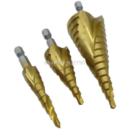 x Hss Drill Bit Step Cutter Set Cone Hole 4-12,4-20,4-2mm