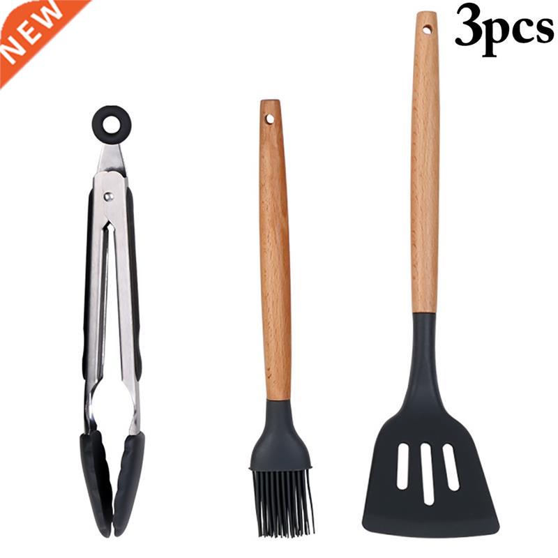 3pcs Silicone Cooking Utensils Set Heat Resiant Kitchen No