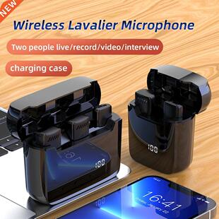 Wireless Lavalier Microphone With Display Charging Box Porta
