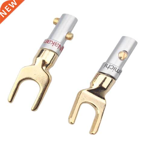 8Pcs udio dpter Y Spde Plug Gold Plted Brss Nkmichi